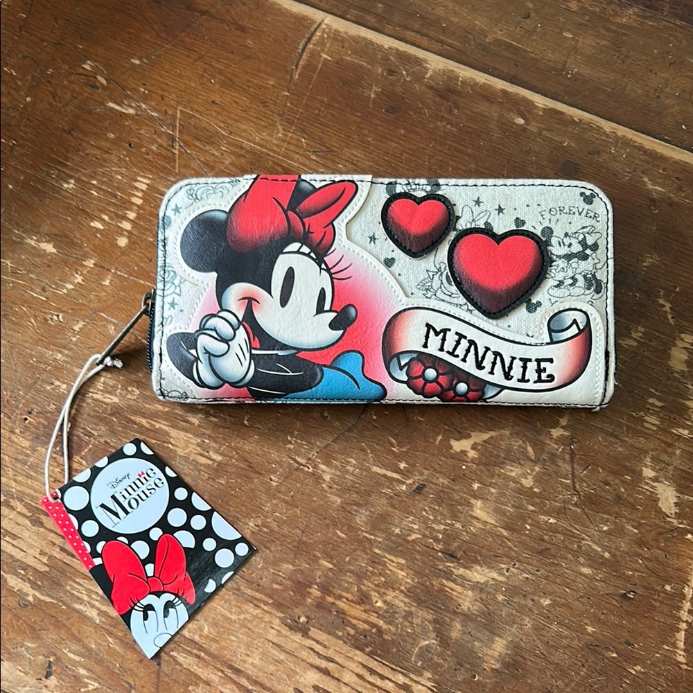 Loungefly Disney Minnie Mouse Heart Wallet - Red, Black, White
